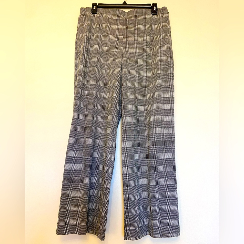 EXPRESS wide-leg glen plaid stretch trouser size Med.